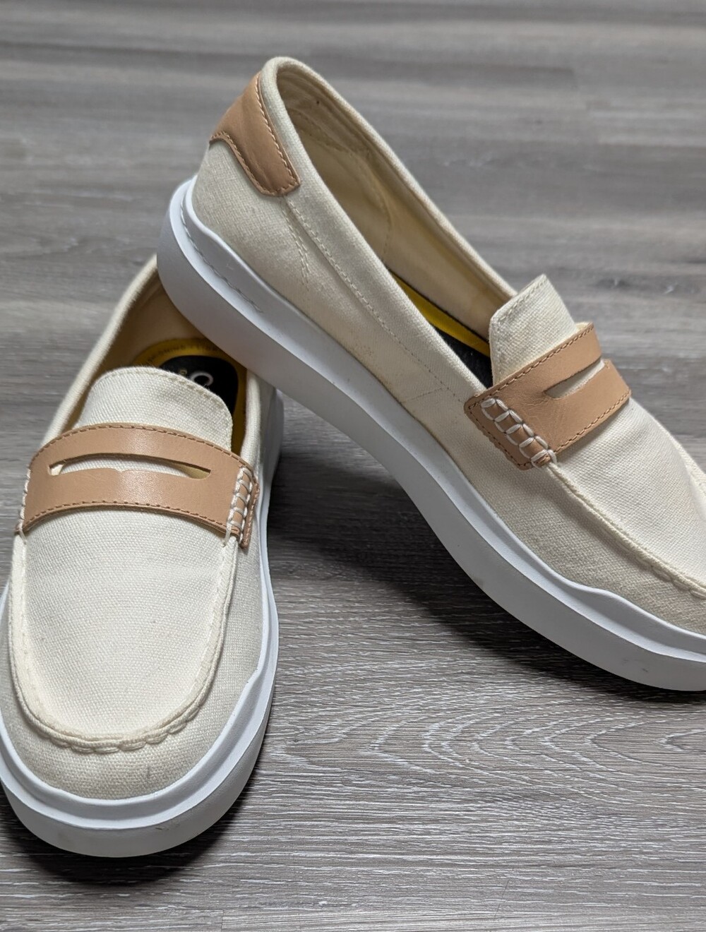 Cole Haan Grand Mens Canvas Loafers Size 8.5